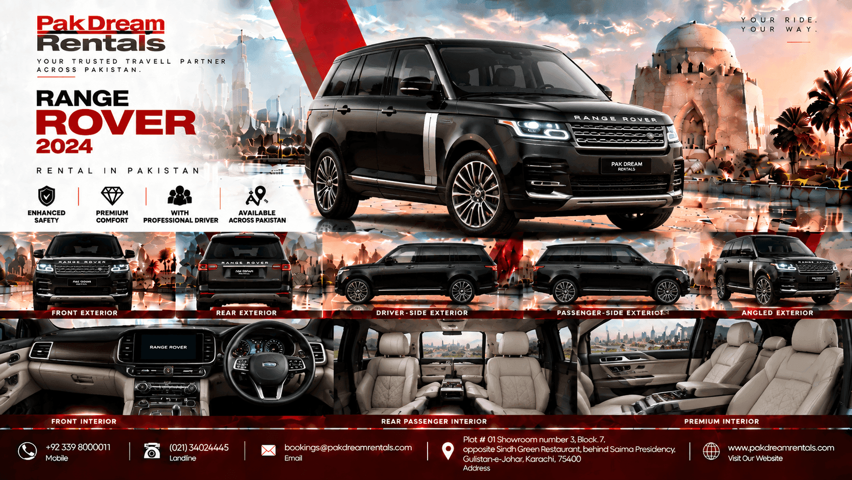 Range Rover Rental Pakistan | Luxury SUV With Driver - Pak Dream Rentals - Image 1