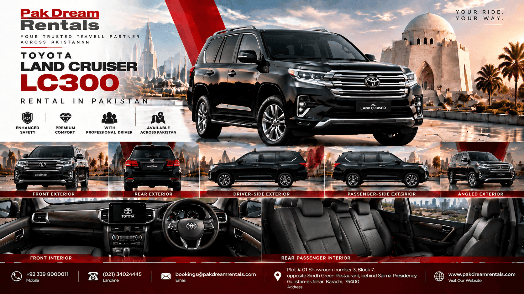 Toyota Land Cruiser LC300 Rental Pakistan | Luxury SUV With Driver